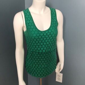 J. Crew green layered circle tank top XXS